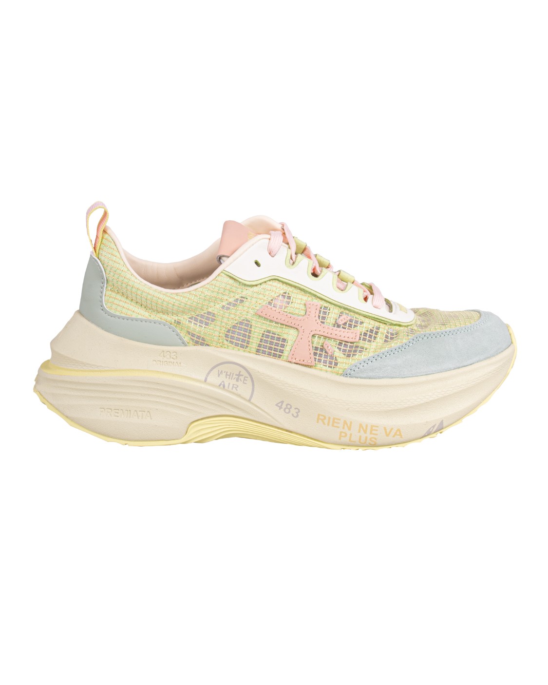 shop PREMIATA  Scarpa: Premiata Sneaker "Hill". 
Suola rialzata.
Iconico logo laterale.
Timbri distintivi sulla suola.
Design casual moderno e di tendenza.
Composizione: Suola: 85% EVA 15% RUBBER; Tomaia: 55% PL 15% PA 20% CALF LEATHER 10% PU; Fodera: 40% GOAT LATHER 46% NY 14% PU.
Fabbricato in Vietnam.. HILL-7505 number 7996758